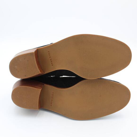 Cole Haan Grand Booties Womens 9.5 Black Leather Perforated Ankle Boots Comfort - Picture 8 of 13